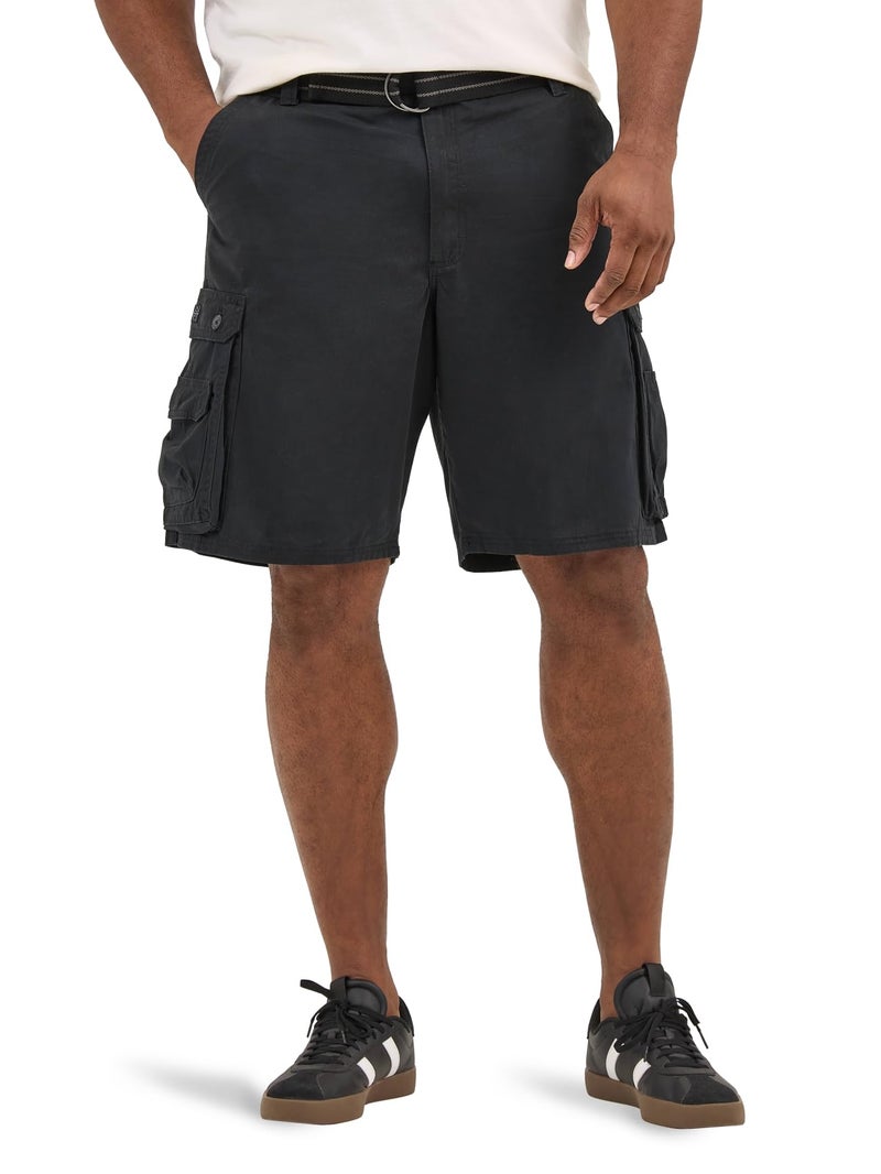 Lee Men's Big and Tall New Belted Wyoming Cargo Short, Black, 48 - Image 1